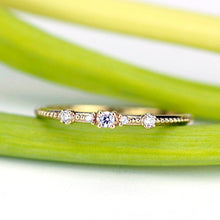 Load image into Gallery viewer, Thin diamond wedding band for women simple | diamond wedding bands stackable - NOOI JEWELRY