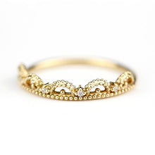 Load image into Gallery viewer, unique wedding ring, Filigree Wedding band, Engagement ring, diamond wedding band, vintage ring, filigree engagement, thin wedding band - NOOI JEWELRY