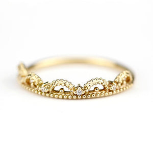 unique wedding ring, Filigree Wedding band, Engagement ring, diamond wedding band, vintage ring, filigree engagement, thin wedding band - NOOI JEWELRY