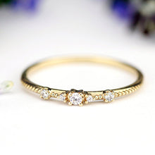 Load image into Gallery viewer, Thin diamond wedding band for women simple | diamond wedding bands stackable - NOOI JEWELRY