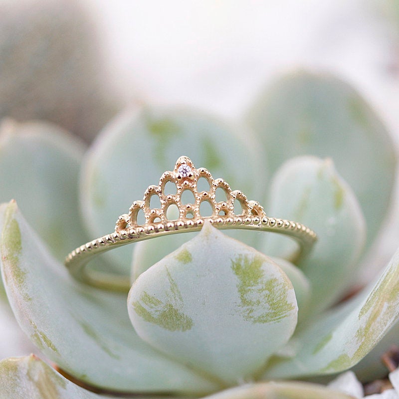 filigree wedding band with diamond - NOOI JEWELRY