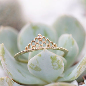filigree wedding band with diamond - NOOI JEWELRY