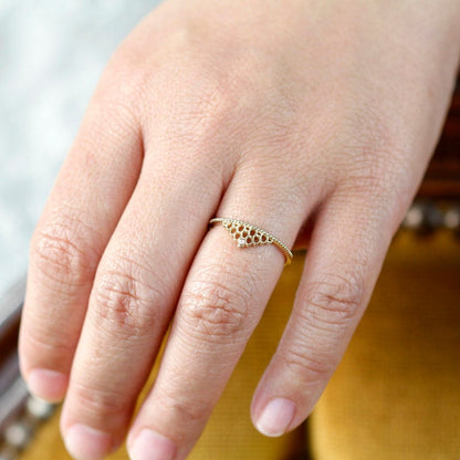 filigree wedding band with diamond - NOOI JEWELRY