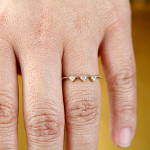 White diamond wedding band | Stackable dainty engagement ring - NOOI JEWELRY