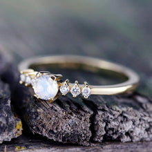Load image into Gallery viewer, engagement ring, minimalist engagement ring, moonstone engagement ring, dainty ring, simple diamond ring, delicate ring, minimal ring | R151MOON - NOOI JEWELRY