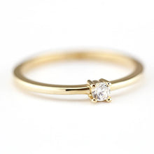 Load image into Gallery viewer, Diamond Ring, Diamond Solitaire Ring, Solitaire Diamond Ring, Promise Ring, Promise Ring, Simple Diamond Ring, Thin gold Band Ring |R 157WD