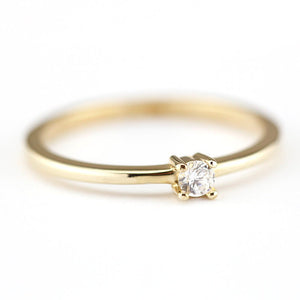 Diamond Ring, Diamond Solitaire Ring, Solitaire Diamond Ring, Promise Ring, Promise Ring, Simple Diamond Ring, Thin gold Band Ring |R 157WD