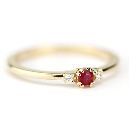 ruby and diamond engagement ring unique - NOOI JEWELRY
