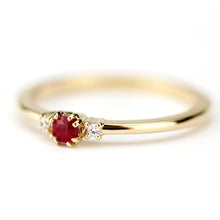 Load image into Gallery viewer, ruby and diamond engagement ring unique - NOOI JEWELRY