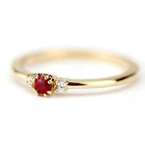 ruby and diamond engagement ring unique - NOOI JEWELRY