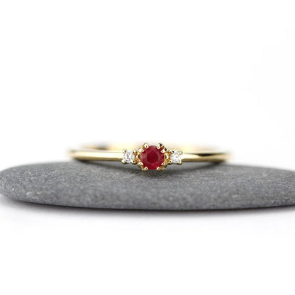 ruby and diamond engagement ring unique - NOOI JEWELRY
