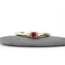 Load image into Gallery viewer, ruby and diamond engagement ring unique - NOOI JEWELRY