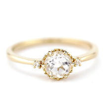 Load image into Gallery viewer, Engagement ring round | White topaz and diamond ring - NOOI JEWELRY