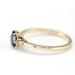 engagement ring black diamond, Black diamond ring, engagement ring , minimalist ring, delicate ring, cluster engagement, simple ring - NOOI JEWELRY