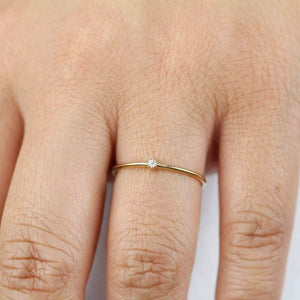 minimalist ring, engagement ring, dainty ring, simple ring diamond, dainty ring diamond, simple ring, diamond ring, girlfriend gift R 223WD - NOOI JEWELRY