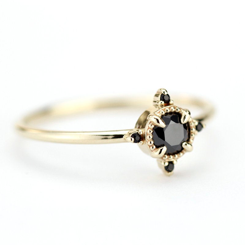 Diamond ring, engagement ring, wedding ring, diamond engagement, gold ring, promise ring, gold diamond ring, delicate ring, anniversary ring - NOOI JEWELRY