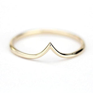 v ring, chevron band, delicate ring, wedding band, wedding ring, chevron band, stacking band, engagement ring, thin ring, minimalist ring |  R 216 - NOOI JEWELRY