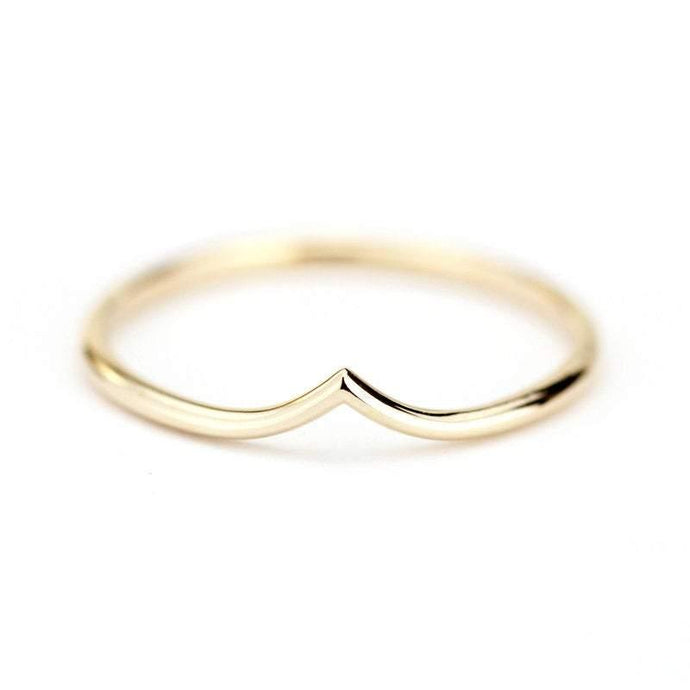 chevron band v ring, delicate ring, wedding band, wedding ring, chevron band, engagement ring, thin ring, minimalist ring, minimal ring | R 212 - NOOI JEWELRY