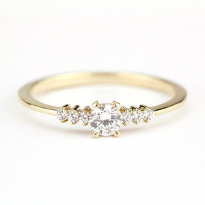 Engagement Ring, moissanite ring,  minimalist ring, moissanite engagement ring, delicate diamond ring, simple diamond ring, simple ring - NOOI JEWELRY