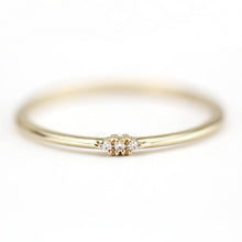 Load image into Gallery viewer, diamond wedding ring, engagement ring, diamond wedding band, thin wedding ring, diamond rings, minimalist ring, minimal, dainty ring - NOOI JEWELRY
