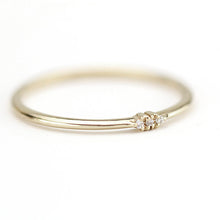 Load image into Gallery viewer, diamond wedding ring, engagement ring, diamond wedding band, thin wedding ring, diamond rings, minimalist ring, minimal, dainty ring - NOOI JEWELRY