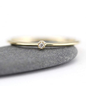 minimalist ring, engagement ring, dainty ring, simple ring diamond, dainty ring diamond, simple ring, diamond ring, girlfriend gift R 223WD - NOOI JEWELRY