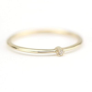 minimalist ring, engagement ring, dainty ring, simple ring diamond, dainty ring diamond, simple ring, diamond ring, girlfriend gift R 223WD - NOOI JEWELRY
