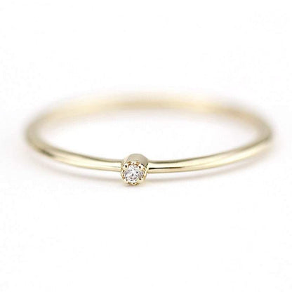minimalist ring, engagement ring, dainty ring, simple ring diamond, dainty ring diamond, simple ring, diamond ring, girlfriend gift R 223WD - NOOI JEWELRY