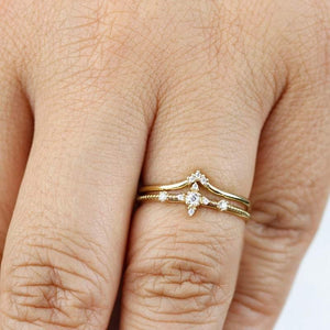 wedding ring set, diamond ring, diamond ring, wedding rings, engagement ring, promise ring, wedding band, chevron band | R 214 R 215 WD - NOOI JEWELRY
