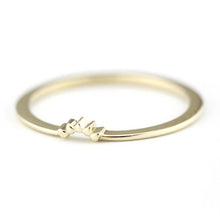 Load image into Gallery viewer, 18K Curved Wedding Band, Curved Wedding Band 18K Gold, Crown Wedding Ring, Gold Curved Band, Wedding Ring Set R146 - NOOI JEWELRY
