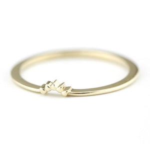 18K Curved Wedding Band, Curved Wedding Band 18K Gold, Crown Wedding Ring, Gold Curved Band, Wedding Ring Set R146 - NOOI JEWELRY