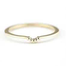 Load image into Gallery viewer, 18K Curved Wedding Band, Curved Wedding Band 18K Gold, Crown Wedding Ring, Gold Curved Band, Wedding Ring Set R146 - NOOI JEWELRY