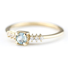 Load image into Gallery viewer, sky blue topaz and diamond engagement ring R 220SKY - NOOI JEWELRY