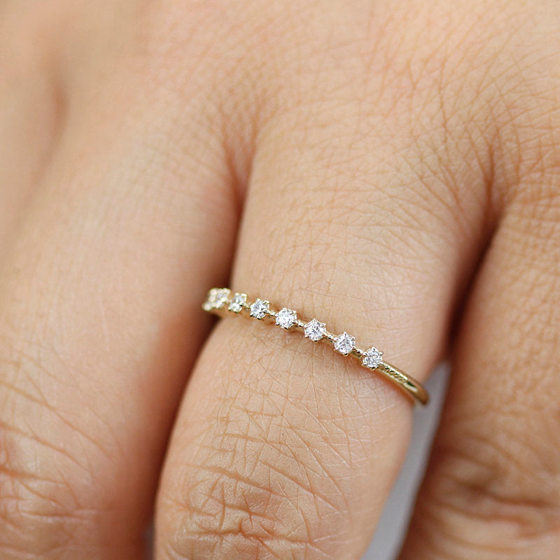 Eternity ring diamond, wedding diamond band, eternity ring gold, eternity ring for women, eternity ring yellow gold, eternity wedding band - NOOI JEWELRY