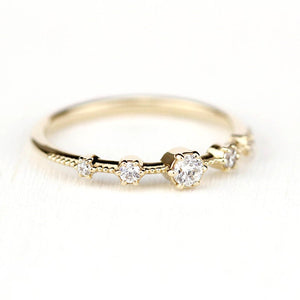 Elegant engagement ring unique | diamond engagement ring round simple - NOOI JEWELRY