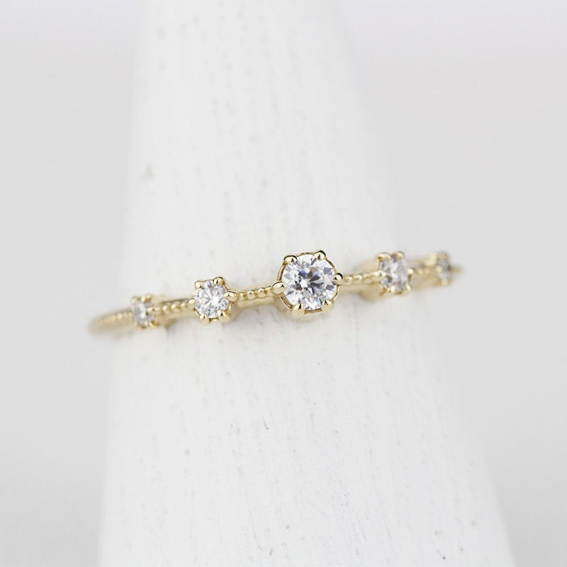 Elegant engagement ring unique | diamond engagement ring round simple - NOOI JEWELRY