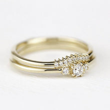 Load image into Gallery viewer, Bridal set rings, Engagement ring, bridal set jewellery, Bridal ring set, Bridal ring gold, diamond wedding band, bridal ring - NOOI JEWELRY