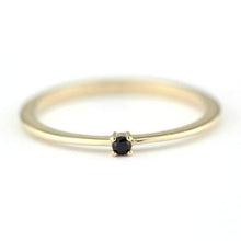 Load image into Gallery viewer, Black Diamond ring, Engagement Ring, Diamond Ring, Gold Ring, Promise Ring, Black Diamond Band, Unique Engagement Ring, Solitaire Ring - NOOI JEWELRY