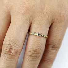 Load image into Gallery viewer, Black Diamond Ring, Dainty Ring, Engagement ring, Simple Engagement Ring, Dainty Engagement Ring, Delicate Ring, Stackable Ring, Simple Ring - NOOI JEWELRY