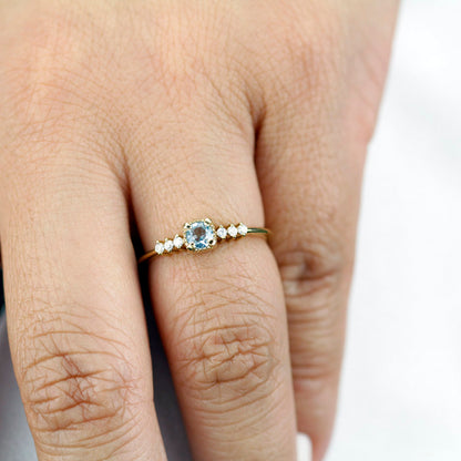 sky blue topaz and diamond engagement ring R 220SKY - NOOI JEWELRY