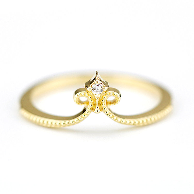 Wedding set aquamarine and diamonds, 18k gold cluster ring and wedding band - NOOI JEWELRY