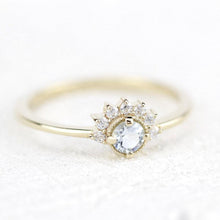 Load image into Gallery viewer, aquamarine and diamond cluster ring - NOOI JEWELRY