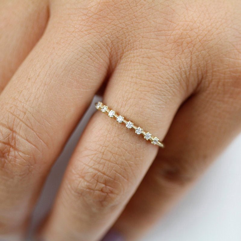 Eternity ring diamond, wedding diamond band, eternity ring gold, eternity ring for women, eternity ring yellow gold, eternity wedding band - NOOI JEWELRY