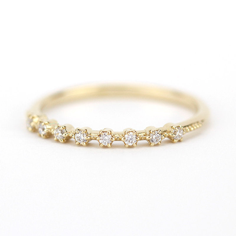 Eternity ring diamond, wedding diamond band, eternity ring gold, eternity ring for women, eternity ring yellow gold, eternity wedding band - NOOI JEWELRY