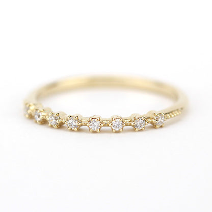 Eternity ring diamond, wedding diamond band, eternity ring gold, eternity ring for women, eternity ring yellow gold, eternity wedding band - NOOI JEWELRY