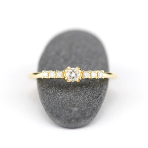 minimalist engagement ring simple unique | 7 stones engagement ring - NOOI JEWELRY