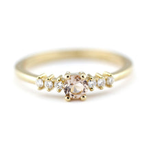 Load image into Gallery viewer, Morganite engagement ring with diamonds, 18k gold ring simple - NOOI JEWELRY