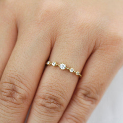 Elegant engagement ring unique | diamond engagement ring round simple - NOOI JEWELRY