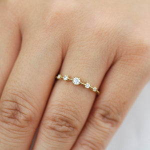Elegant engagement ring unique | diamond engagement ring round simple - NOOI JEWELRY