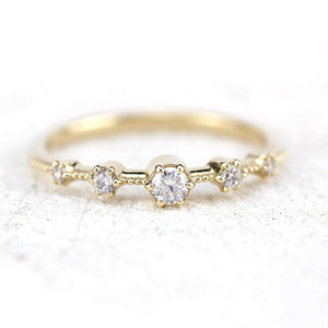 Elegant engagement ring unique | diamond engagement ring round simple - NOOI JEWELRY